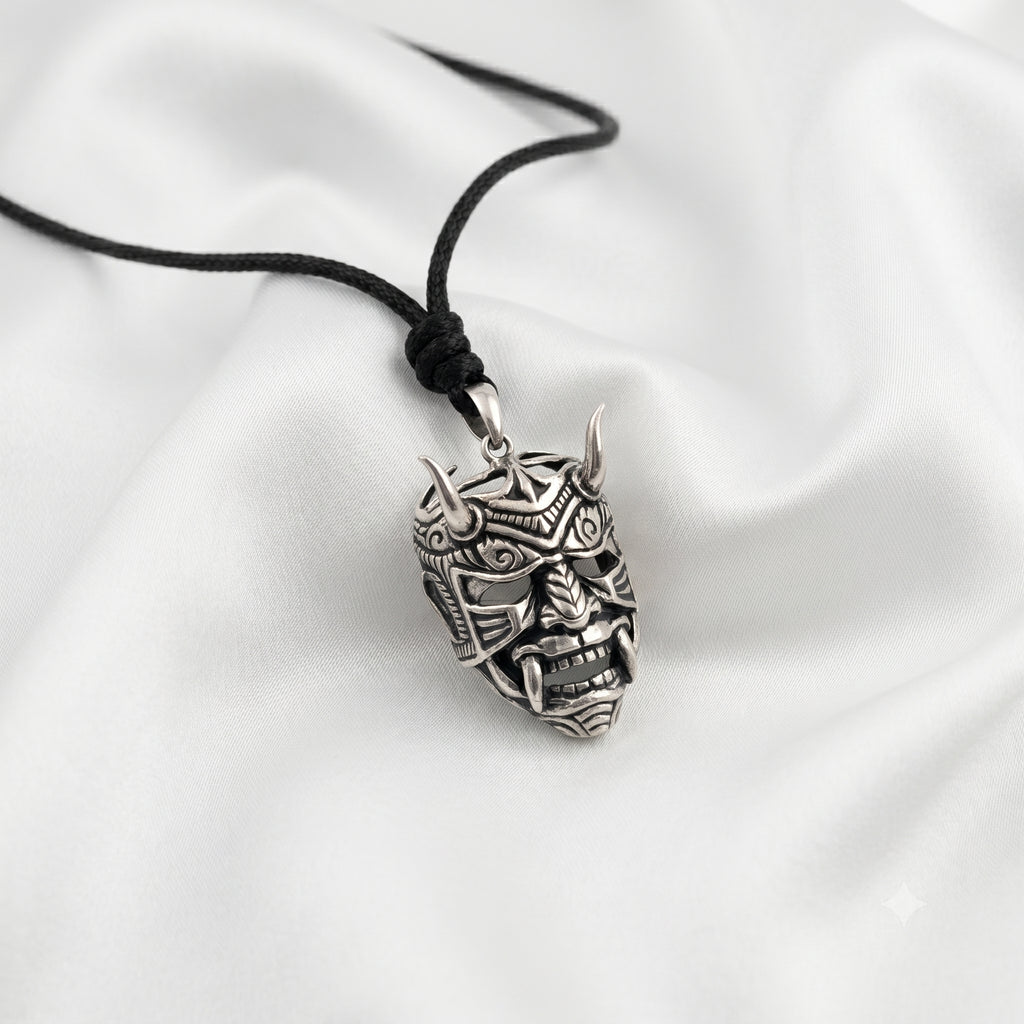 Devil Worshiper Satan Mask 925 Sterling Silver Gold Brass Necklace Jewelry