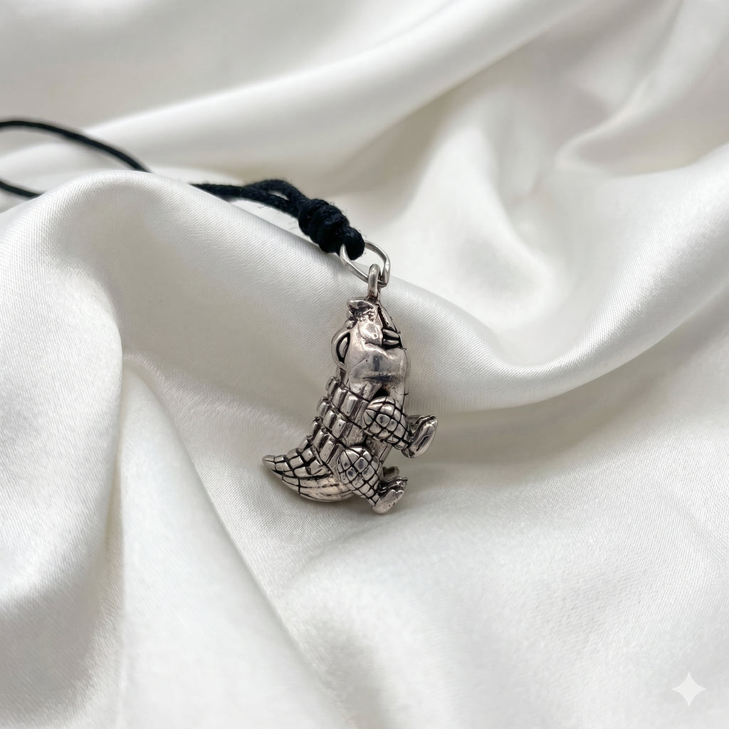 Mini Alligator 92.5 Sterling Silver Necklace Pendant Jewelry