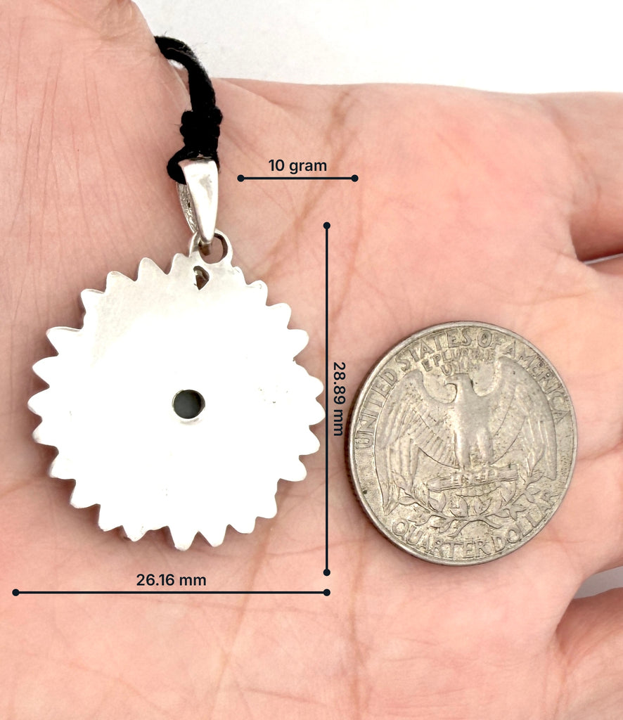Daisy Flower 92.5 Sterling Silver Brass Charm Necklace Pendant Jewelry