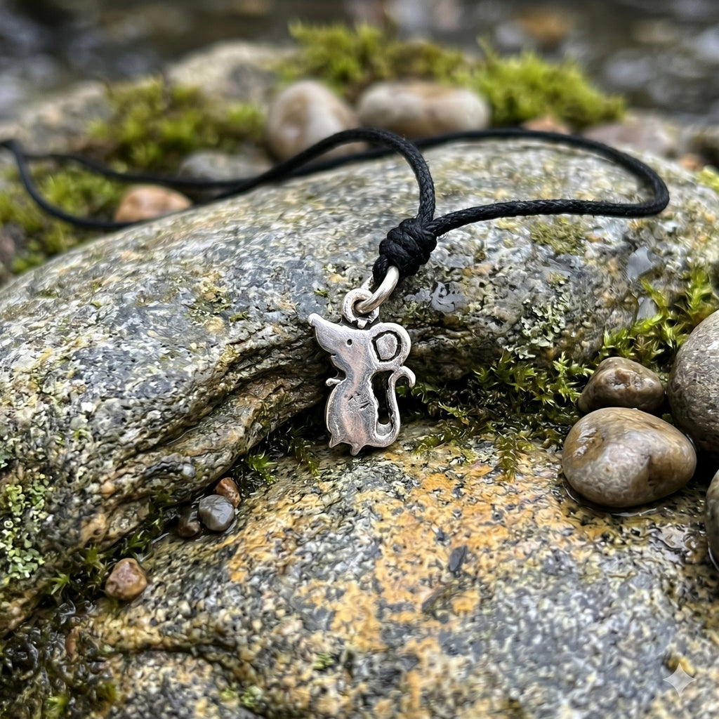 Little Mice Handmade 92.5 Sterling Silver Brass Charm Necklace Pendant Jewelry