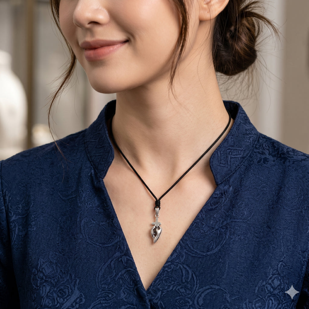 New Unique Cross 92.5 Sterling Silver Brass Charm Necklace Pendant Jewelry