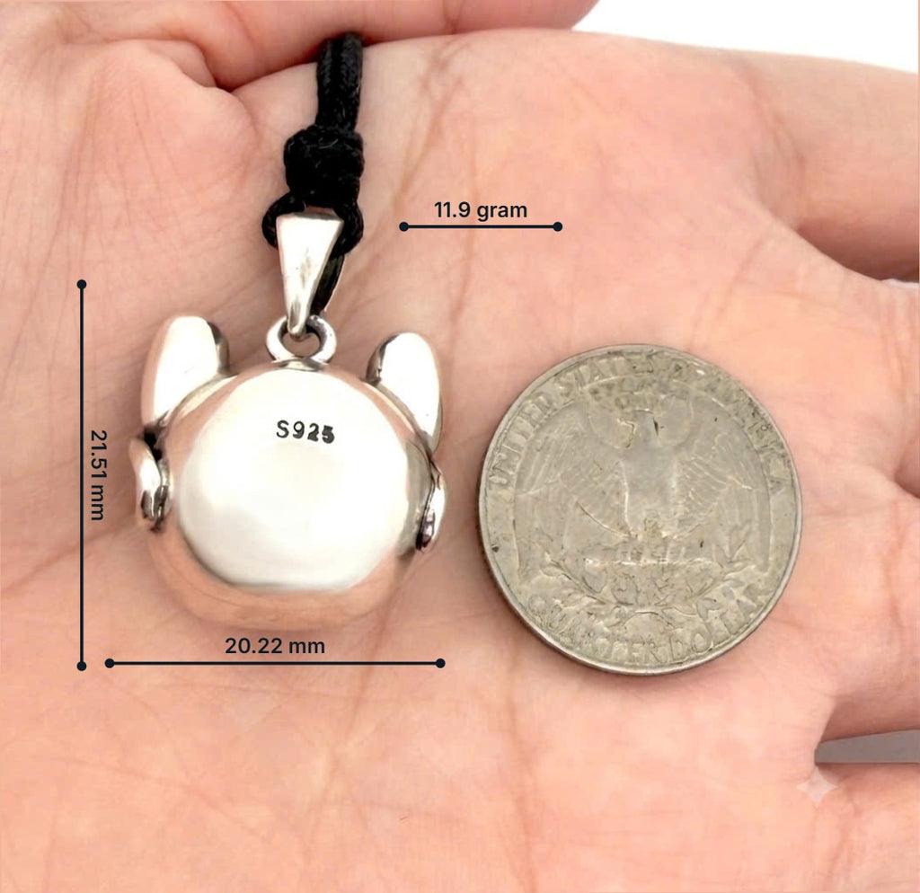 Retro Light Luxury Niche Glasses Puppy Pitbull 92.5 Sterling Silver Pendant Necklace