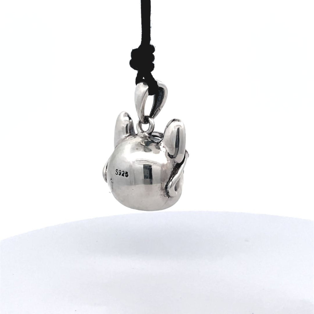 Retro Light Luxury Niche Glasses Puppy Pitbull 92.5 Sterling Silver Pendant Necklace