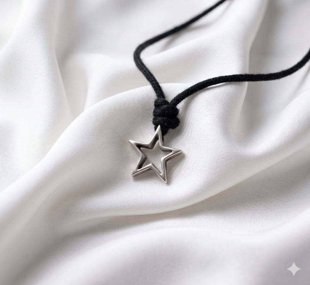 Lovely Star Charm Pendant 92.5 Sterling Silver Pendant Necklace Jewelry
