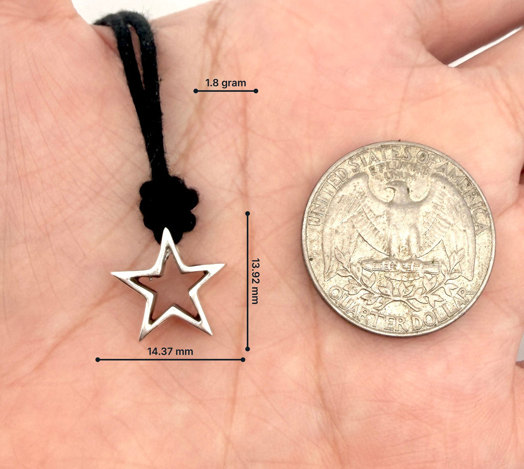 Lovely Star Charm Pendant 92.5 Sterling Silver Pendant Necklace Jewelry