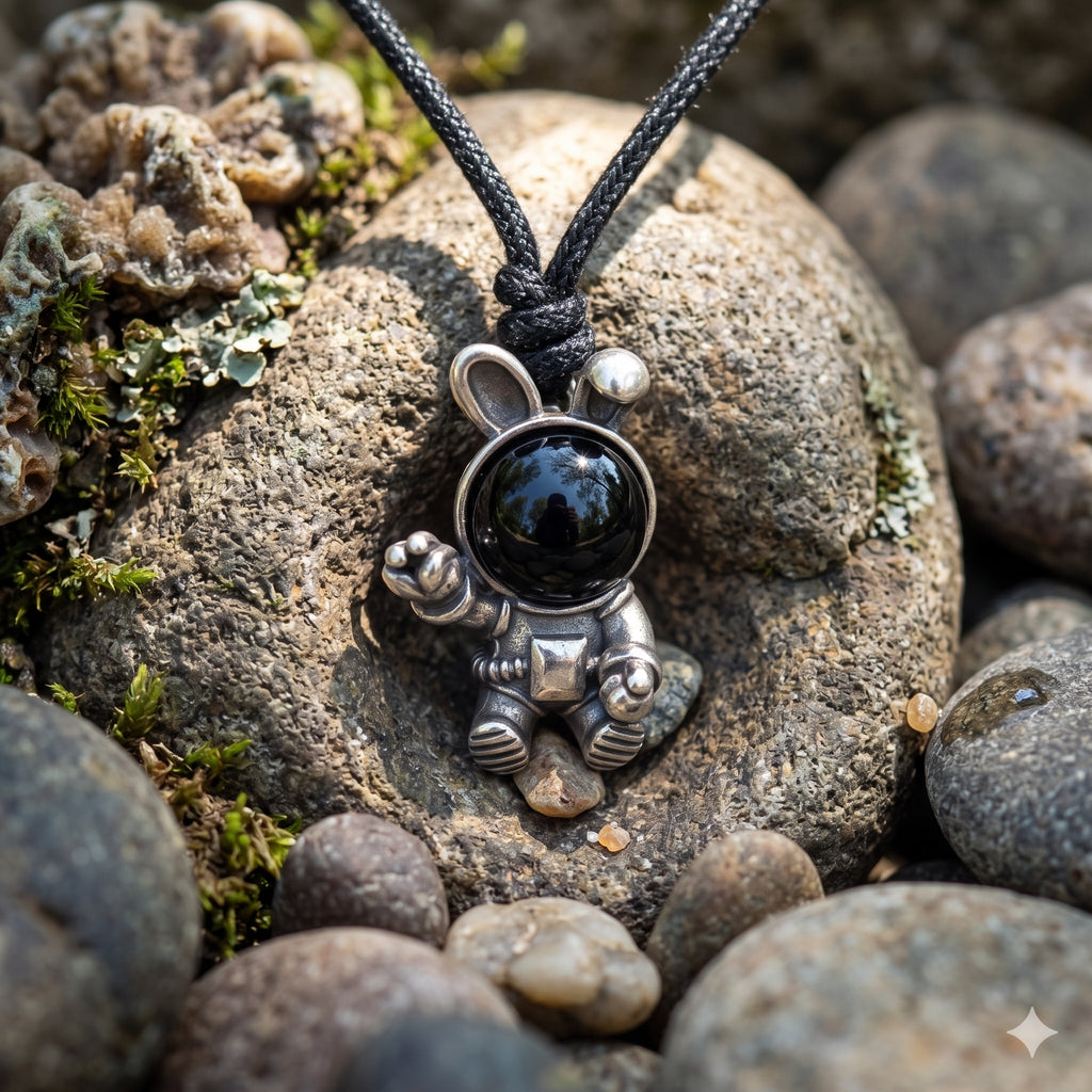 Cute Vintage Astronaut Pendant Sterling Silver Brass Charm Pendant Necklace