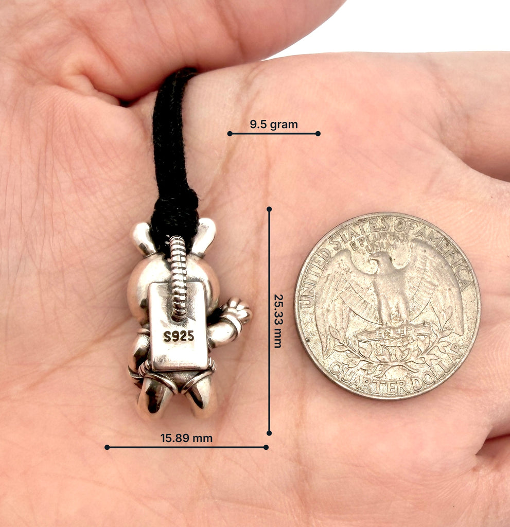 Cute Vintage Astronaut Pendant Sterling Silver Brass Charm Pendant Necklace