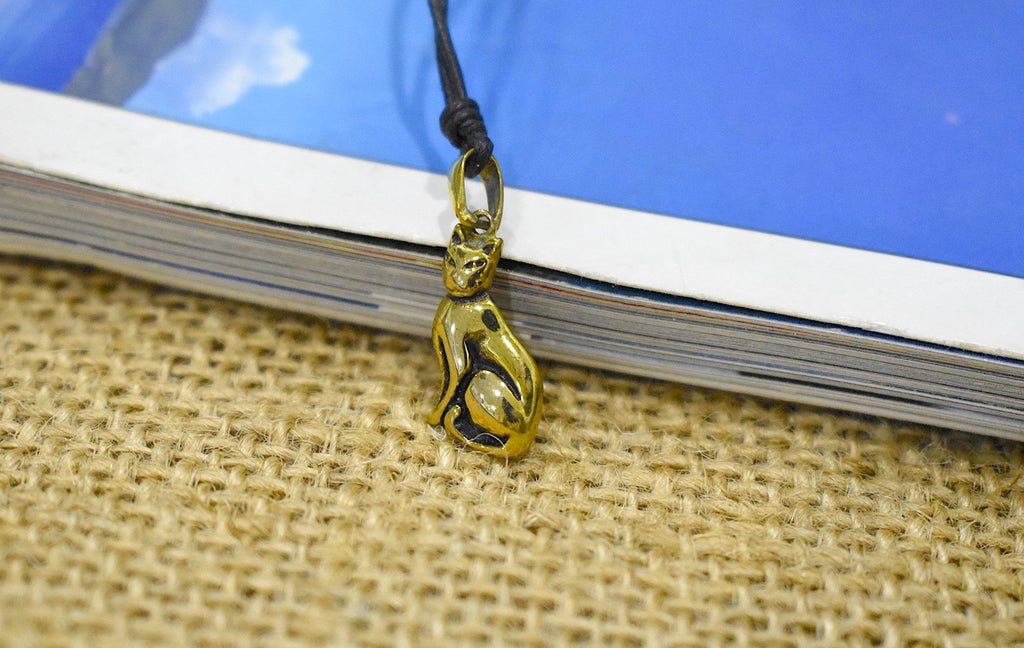 New Cat Sheba Silver Pewter Sterling Silver Gold Brass Charm Necklace Pendant Jewelry