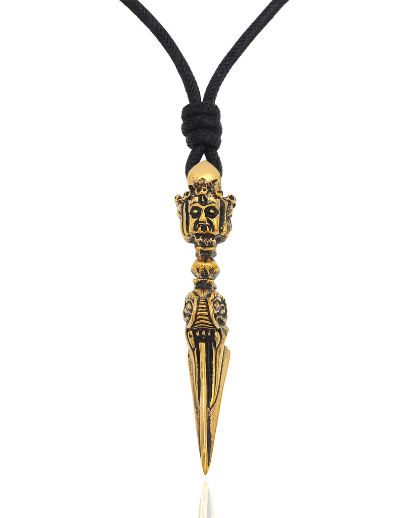 Tibetan Dagger Handmade Silver Pewter Gold Brass Necklace Pendant Jewelry