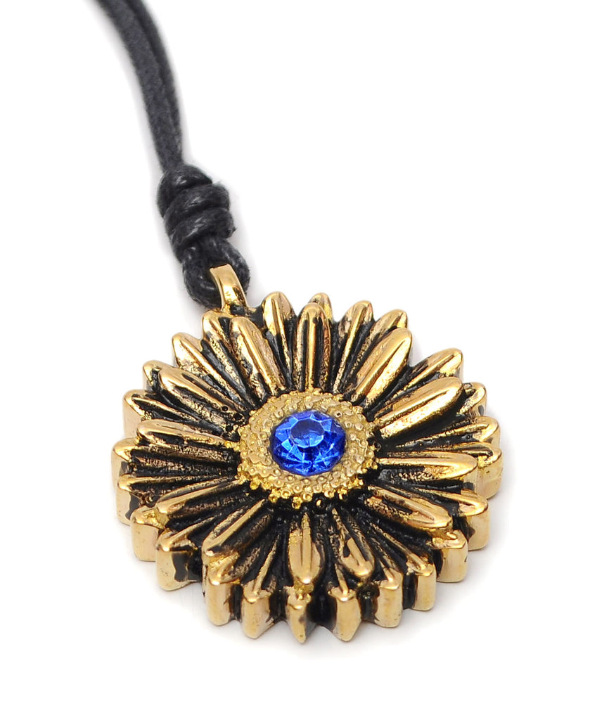 Daisy Flower 92.5 Sterling Silver Brass Charm Necklace Pendant Jewelry