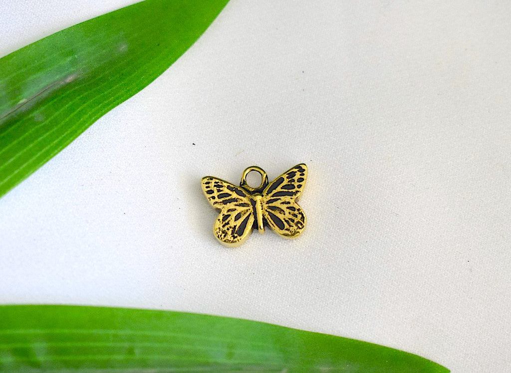 New Butterfly Insect Silver Pewter Gold Brass Charm Necklace Pendant Jewelry
