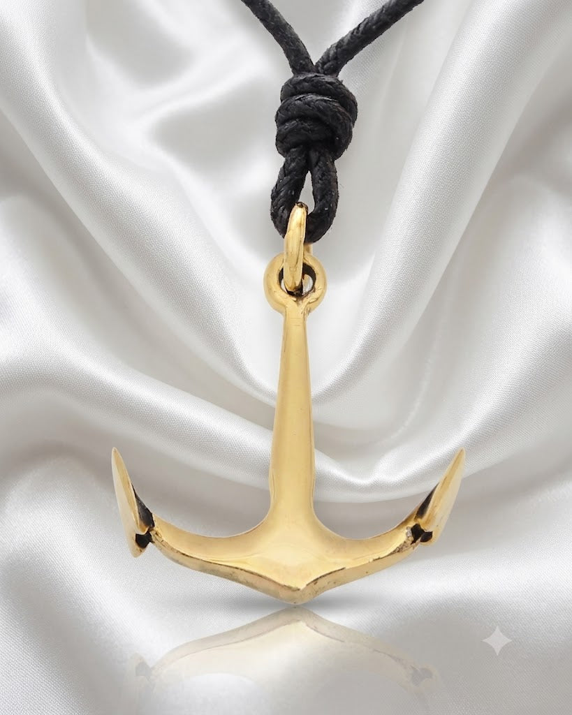 Anchor Ship Boat Pewter Sterling-silver Brass Charm Necklace Pendant Jewelry