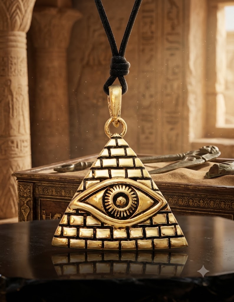 Eye Of Providence 92.5 Sterling Silver Pewter Brass Necklace Pendant Jewelry