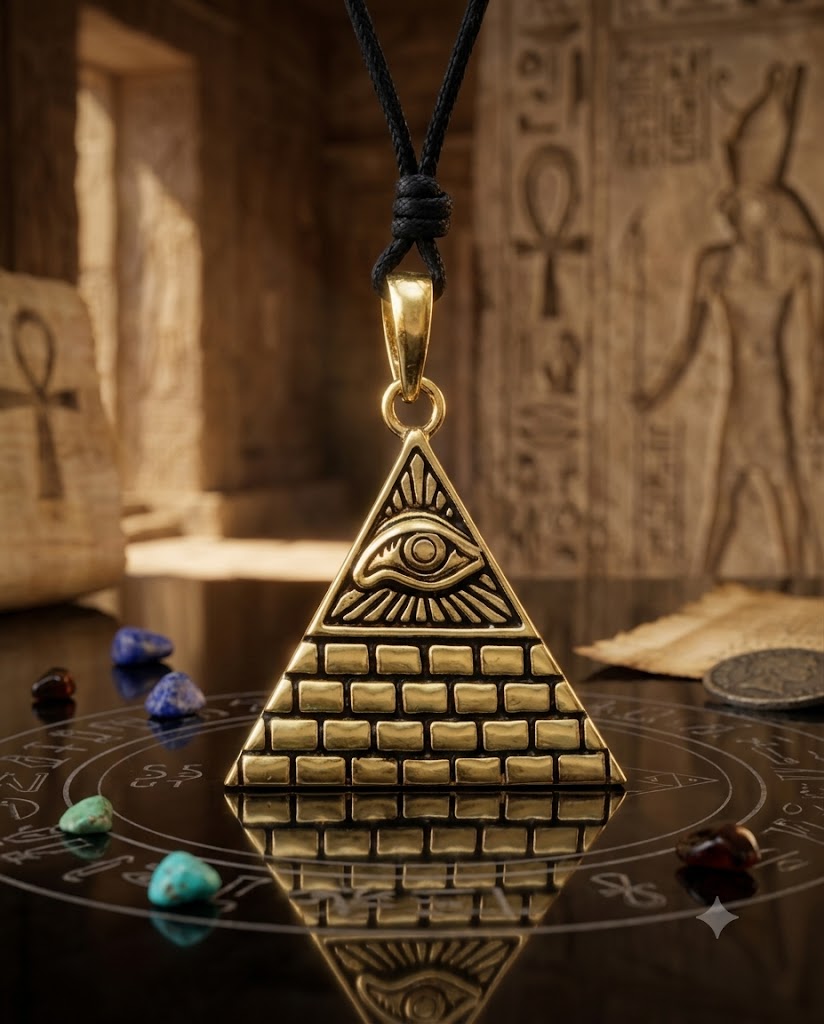 Eye Of Providence 92.5 Sterling Silver Pewter Brass Necklace Pendant Jewelry