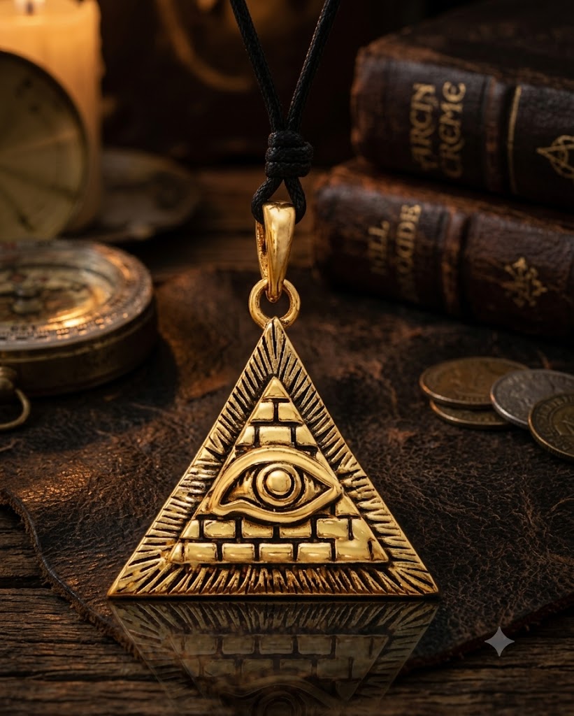 Eye Of Providence 92.5 Sterling Silver Pewter Brass Necklace Pendant Jewelry