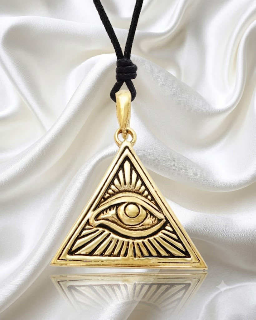 Eye Of Providence 92.5 Sterling Silver Pewter Brass Necklace Pendant Jewelry