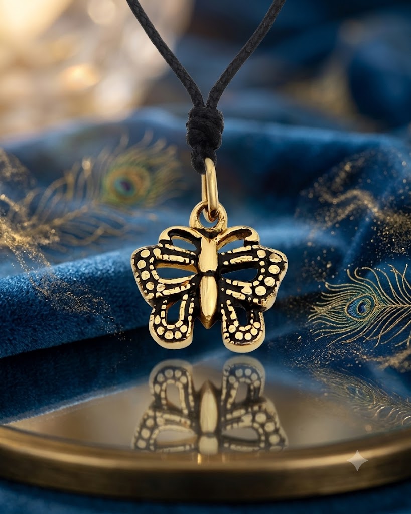 Handmade Butterfly Sterling-silver Pewter Brass Charm Necklace Pendant Jewelry