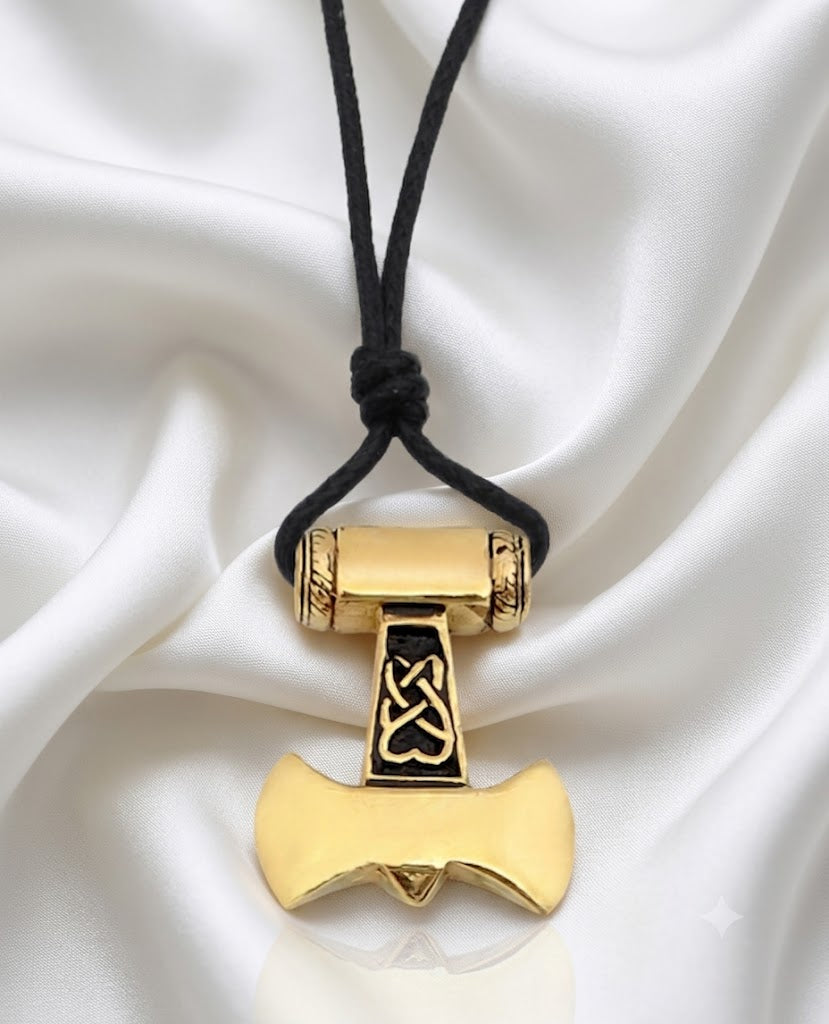 God's Hammer Mjolnir 92.5 Sterling Silver Brass Necklace Pendant Jewelry