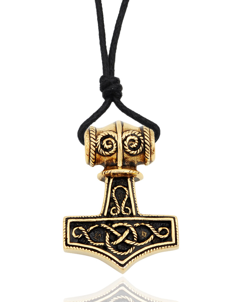 Hammer Of Thor Mjolnir Silver Pewter Gold Brass Necklace Pendant Jewelry