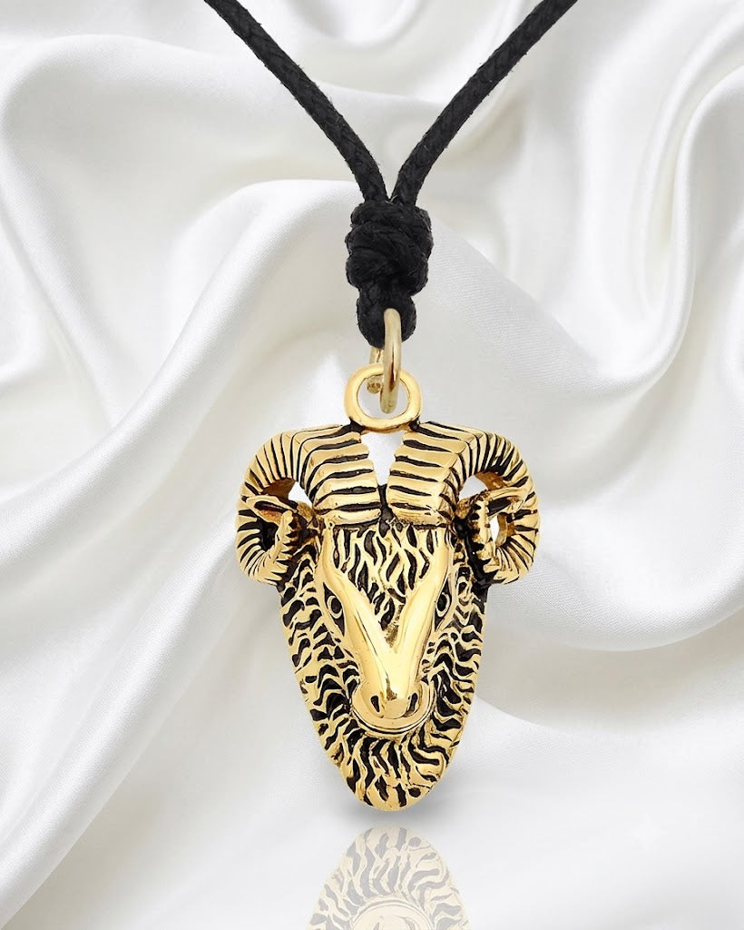 Ram Head Goat Baphomet Pagan God 92.5 Sterling Silver Necklace Pendant Jewelry