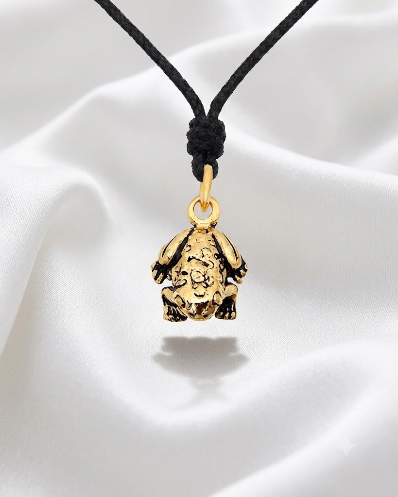 Frog Toad Prince 92.5 Sterling Silver Gold Brass Charm Necklace Pendant Jewelry