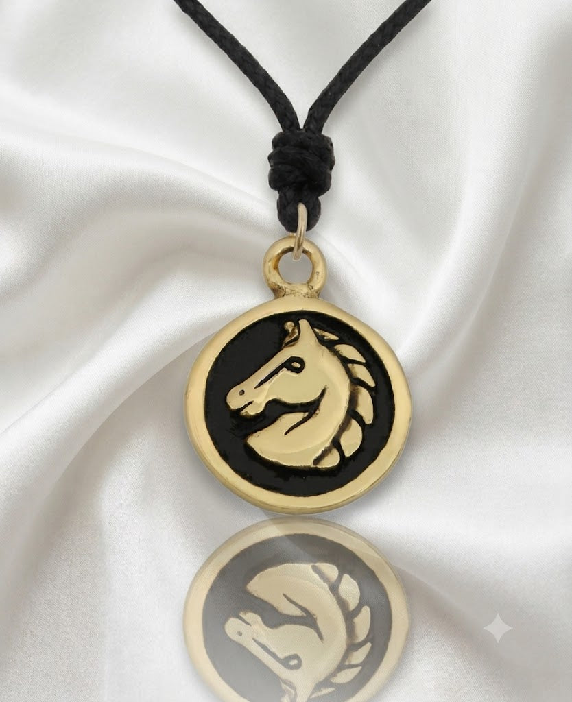 New Horse Stallion 92.5 Sterling Silver Brass Charm Necklace Pendant Jewelry