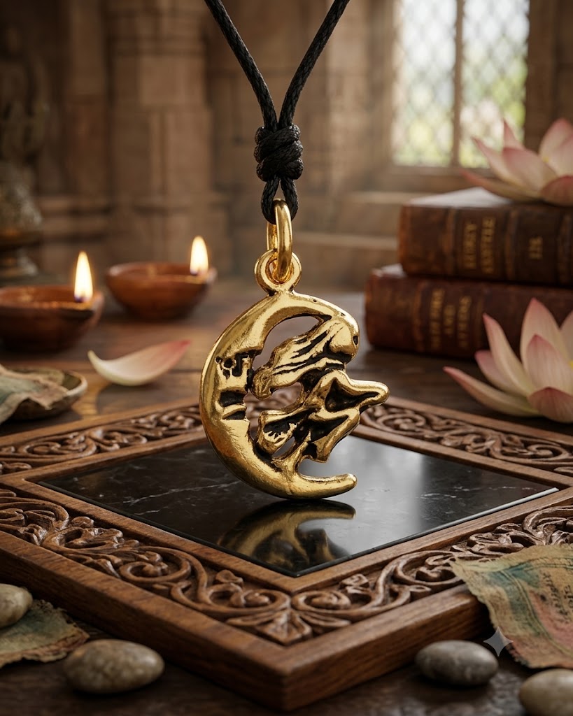 Witch Moon Handmade Gold Brass Silver Pewter Charm Necklace Pendant Jewelry