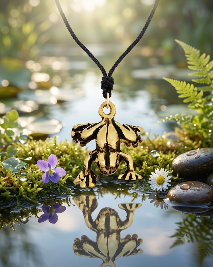 Frog Toad Prince 92.5 Sterling Silver Gold Brass Charm Necklace Pendant Jewelry