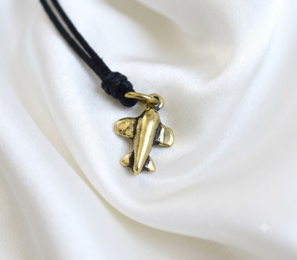 New Airplane 92.5 Sterling Silver Pewter Brass Charm Necklace Pendant Jewelry