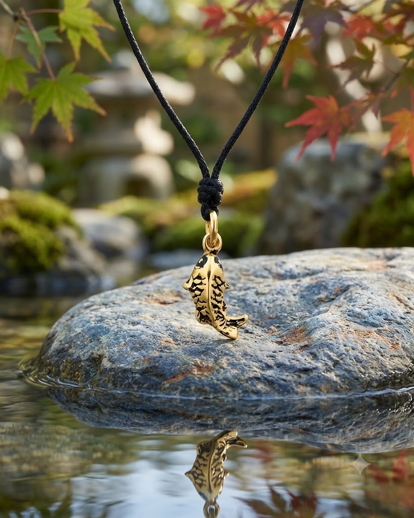 Japanese Koi Fish Pisces 92.5 Sterling Silver Brass Necklace Pendant Jewelry