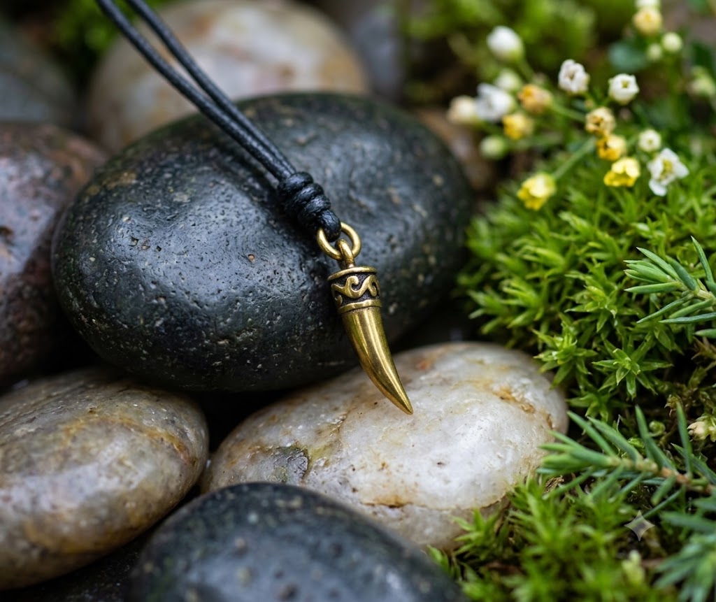 Cute Mini Fang Tooth 92.5 Sterling Silver Gold Brass Charm Necklace Pendant Jewelry