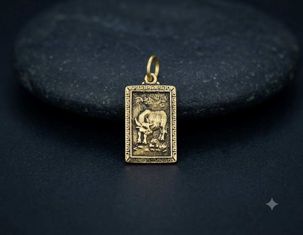 Rectangle Chinese Zodiac Sterling Silver Pewter Brass Necklace Pendant Jewelry