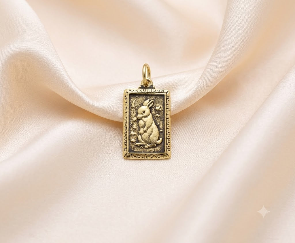 Rectangle Chinese Zodiac Sterling Silver Pewter Brass Necklace Pendant Jewelry