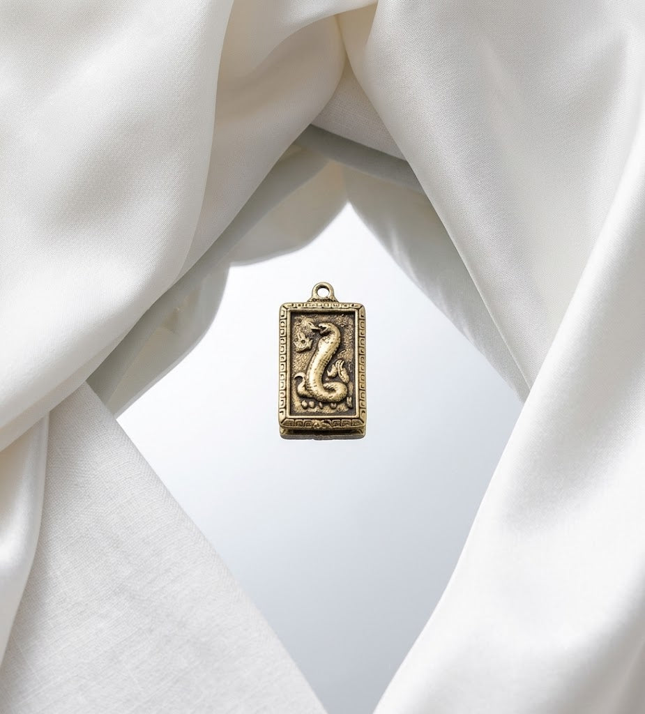 Rectangle Chinese Zodiac Sterling Silver Pewter Brass Necklace Pendant Jewelry