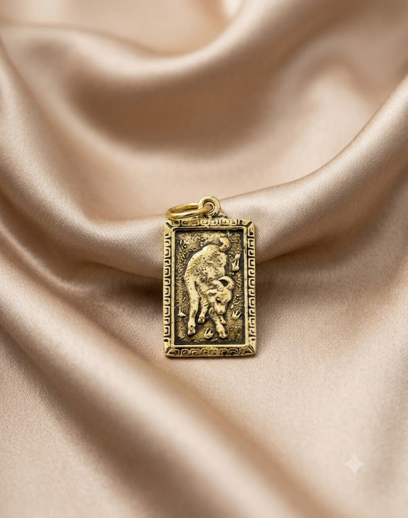 Rectangle Chinese Zodiac Sterling Silver Pewter Brass Necklace Pendant Jewelry
