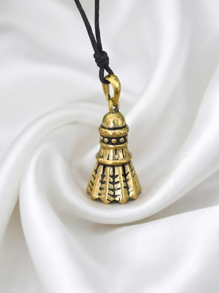 Shuttlecock 92.5 Sterling Silver Gold Brass Charm Necklace Pendant Jewelry