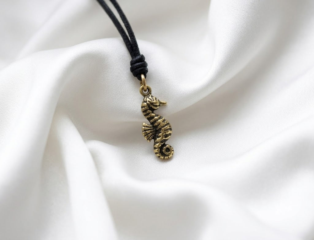 Sea Horse Ocean Silver Pewter Gold Brass Charm Necklace Pendant Jewelry