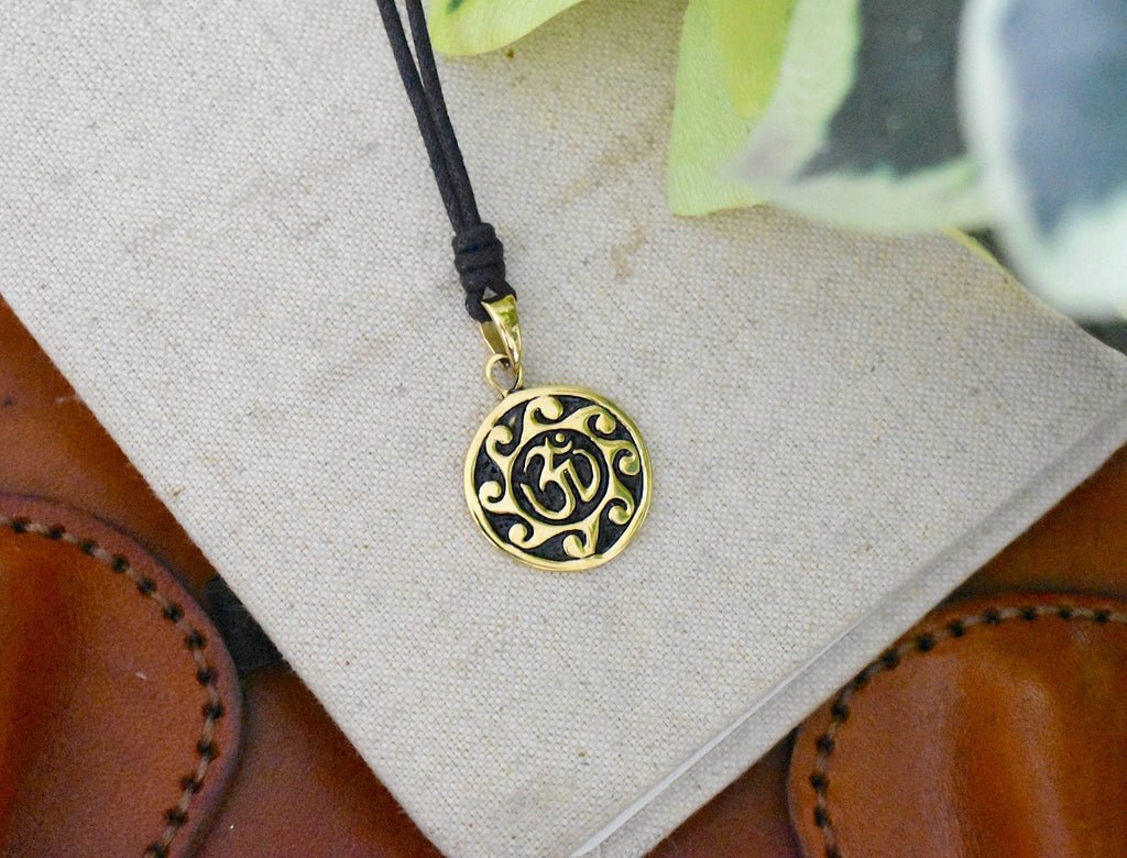 Unique Hindu Symbol Sterling Silver Pewter Brass Charm Necklace Pendant Jewelry