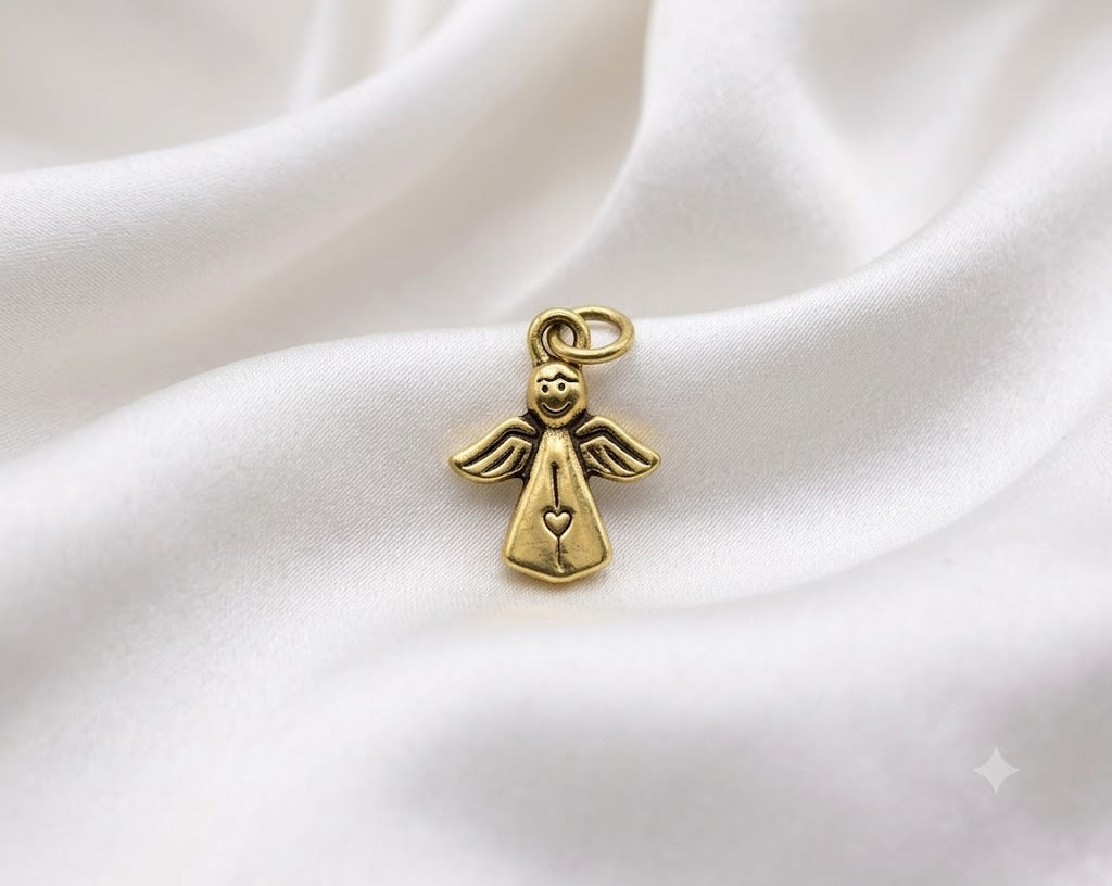 Lovely Angel Sterling Silver Pewter Gold Brass Charm Necklace Pendant Jewelry