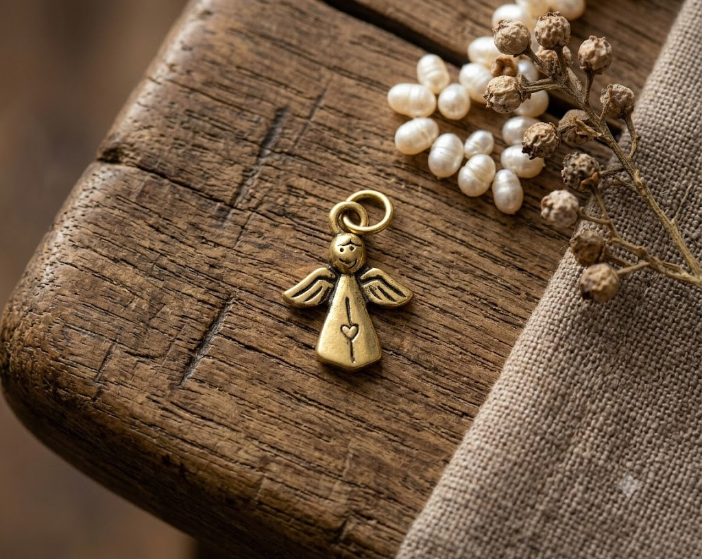 Lovely Angel Sterling Silver Pewter Gold Brass Charm Necklace Pendant Jewelry