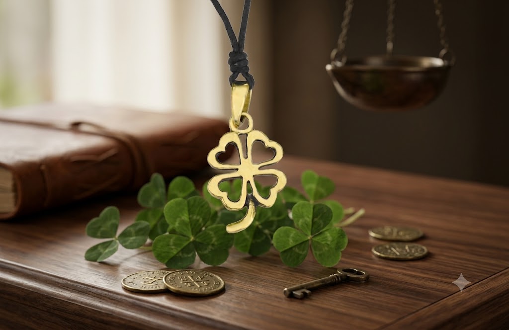 Four Leaf Clover Sterling-silver Pewter Gold Brass Charm Necklace Pendant Jewelry