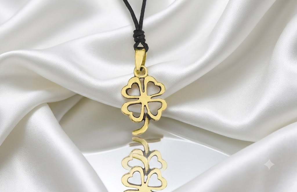 Four Leaf Clover Sterling-silver Pewter Gold Brass Charm Necklace Pendant Jewelry