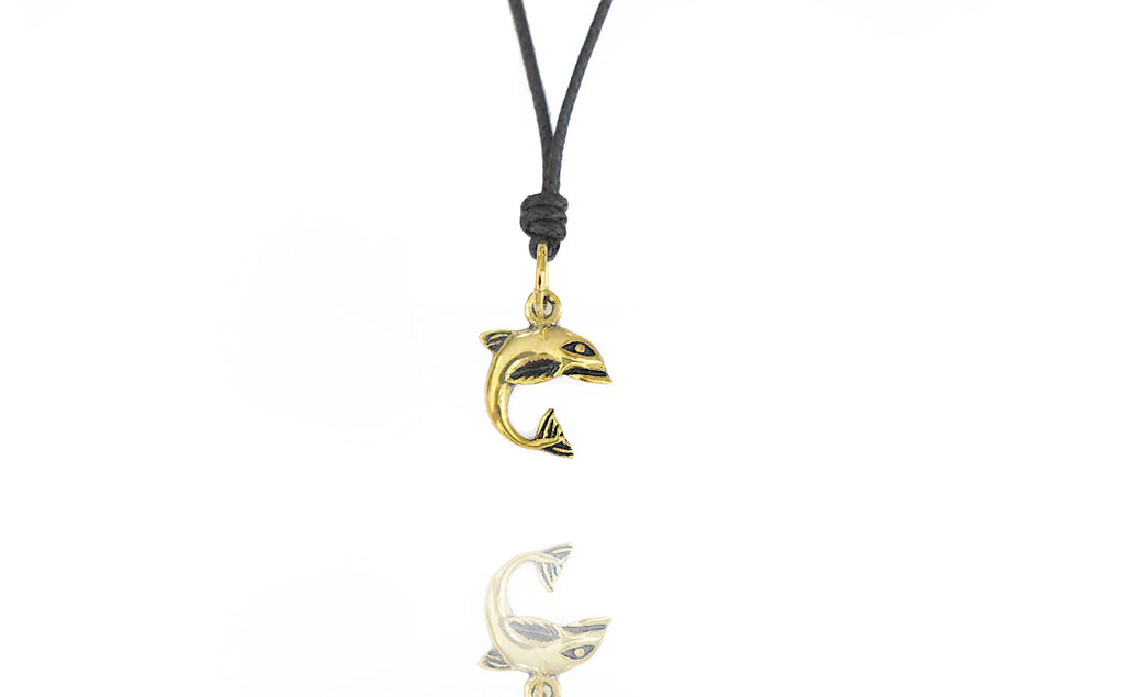 Handmade Lovely Dolphin Silver Pewter Charm Necklace Pendant Jewelry