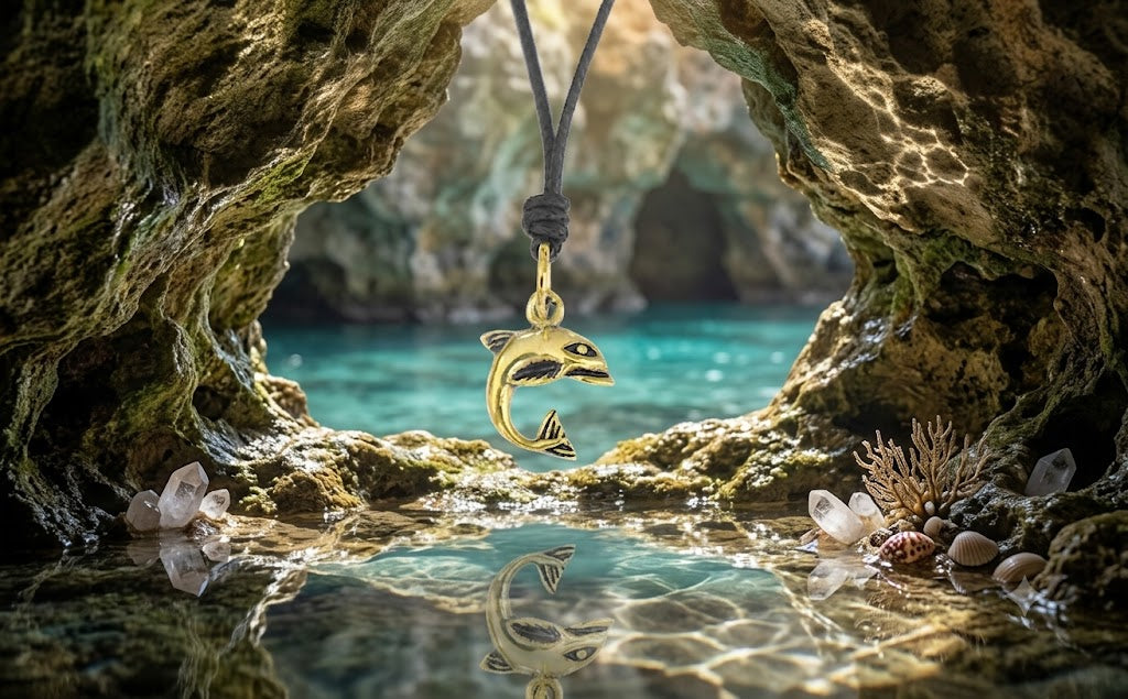 Handmade Lovely Dolphin Silver Pewter Charm Necklace Pendant Jewelry
