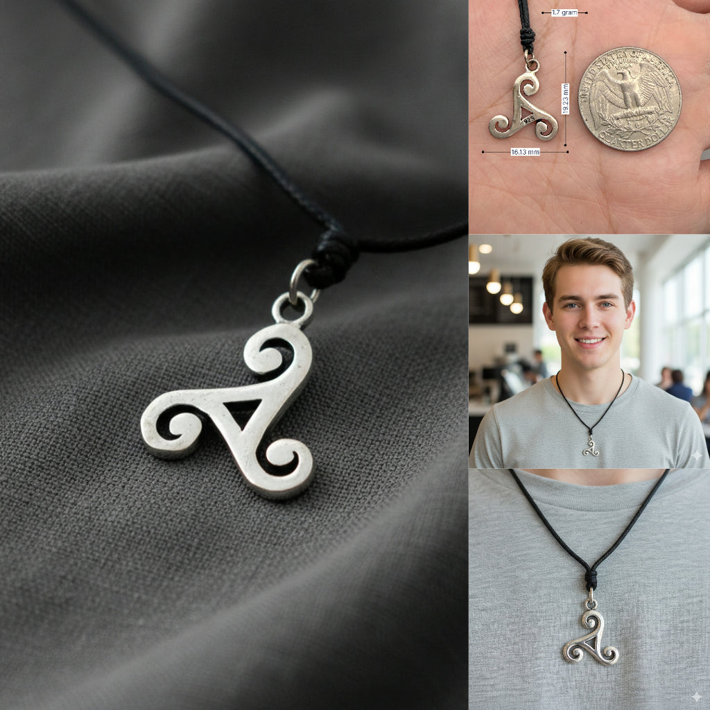 Celtic Trilogy Size S & M 92.5 Sterling Silver Gold Brass Necklace Pendant Jewelry