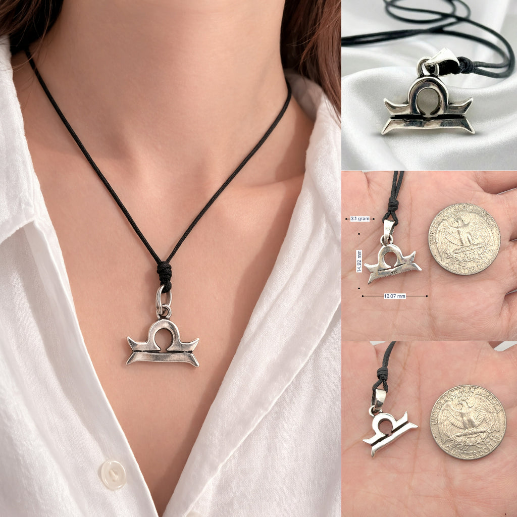 Astrology Necklace 92.5 Sterling Silver Pewter Zodiac Horoscope Symbol Pendant Jewelry