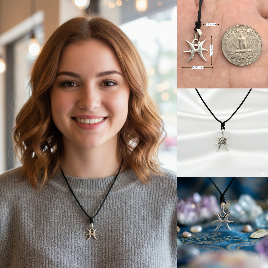 Astrology Necklace 92.5 Sterling Silver Pewter Zodiac Horoscope Symbol Pendant Jewelry