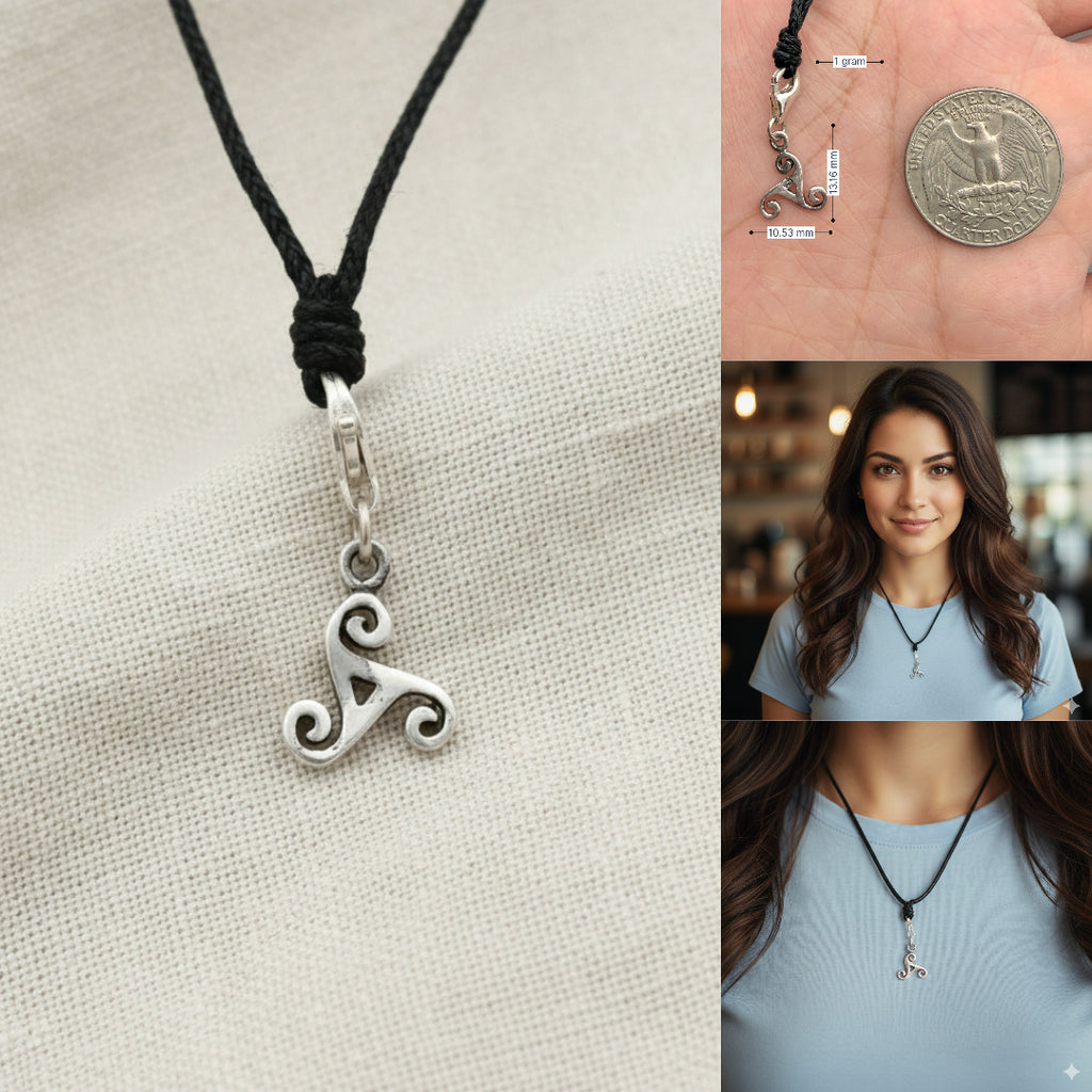 Celtic Trilogy Size S & M 92.5 Sterling Silver Gold Brass Necklace Pendant Jewelry