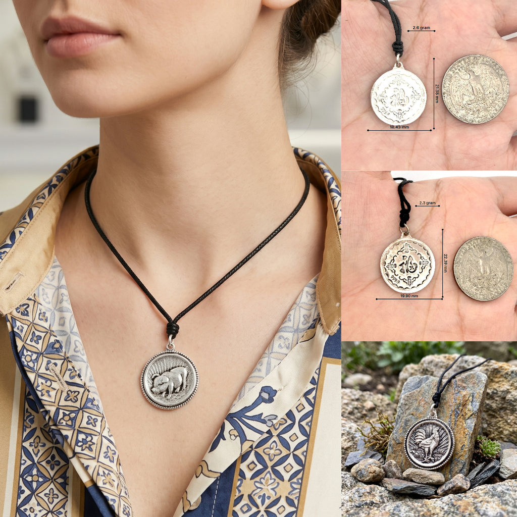 Chinese Zodiac Animal Amulets 92.5 Sterling Silver Necklace Pendant Jewelry