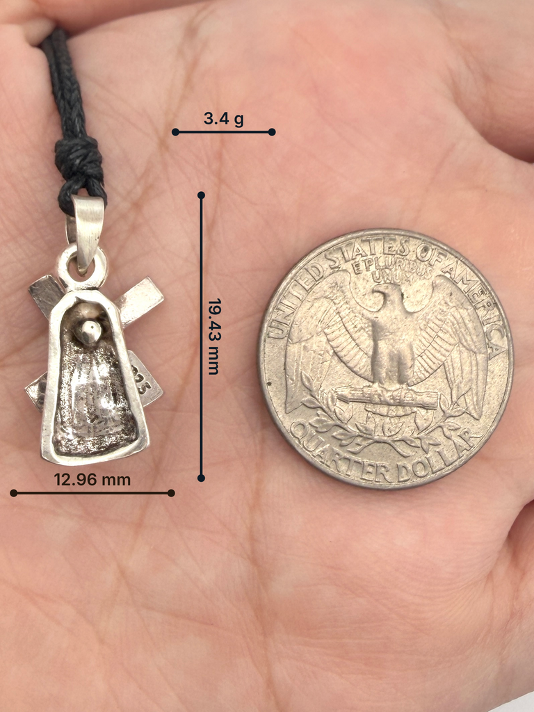 Vintage Dutch Windmill 92.5 Sterling Silver Necklace Pendant Jewelry.